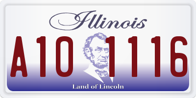 IL license plate A101116