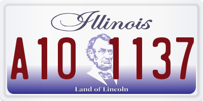 IL license plate A101137