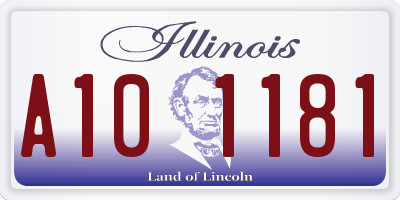 IL license plate A101181