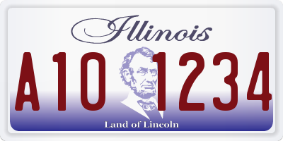 IL license plate A101234