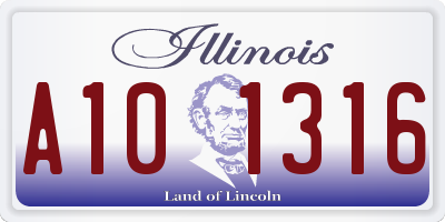 IL license plate A101316