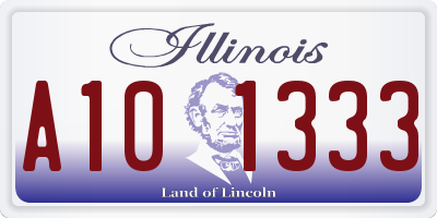 IL license plate A101333