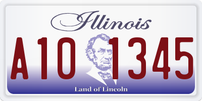 IL license plate A101345