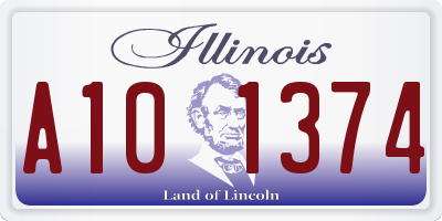 IL license plate A101374