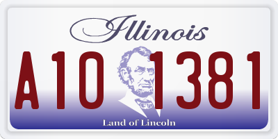 IL license plate A101381