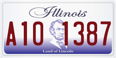 IL license plate A101387