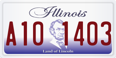 IL license plate A101403