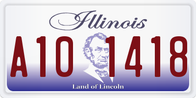 IL license plate A101418