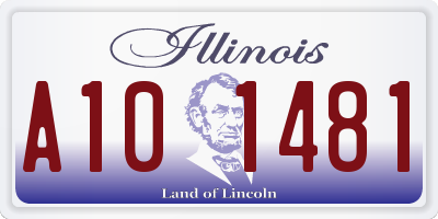 IL license plate A101481