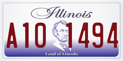 IL license plate A101494