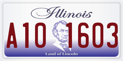 IL license plate A101603