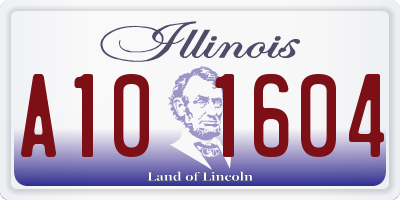 IL license plate A101604