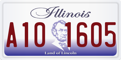 IL license plate A101605