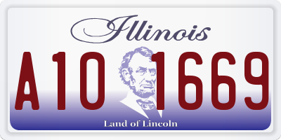 IL license plate A101669