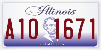 IL license plate A101671