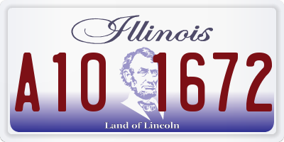 IL license plate A101672