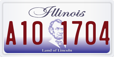 IL license plate A101704