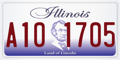 IL license plate A101705