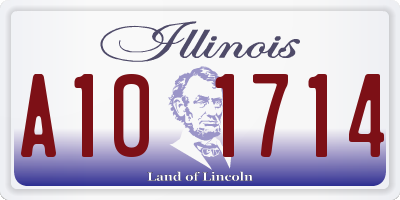 IL license plate A101714