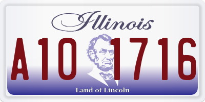 IL license plate A101716