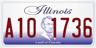 IL license plate A101736