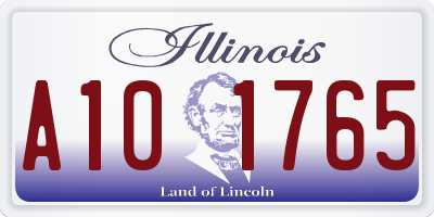 IL license plate A101765