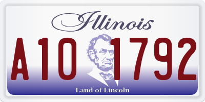 IL license plate A101792