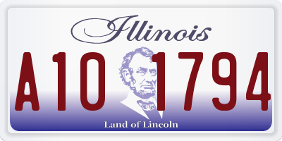 IL license plate A101794