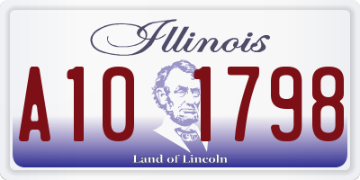 IL license plate A101798