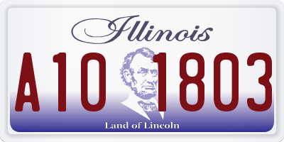 IL license plate A101803
