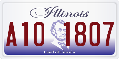 IL license plate A101807