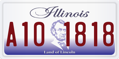 IL license plate A101818