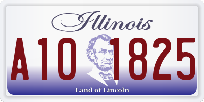 IL license plate A101825