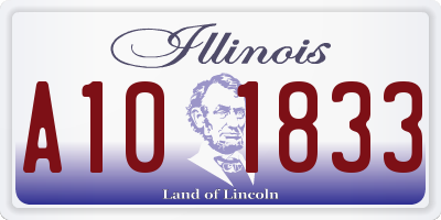 IL license plate A101833