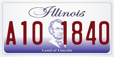 IL license plate A101840