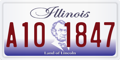 IL license plate A101847