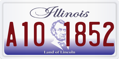 IL license plate A101852