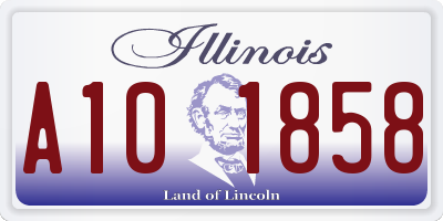 IL license plate A101858