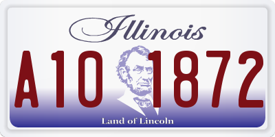 IL license plate A101872