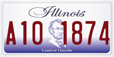 IL license plate A101874