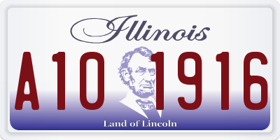 IL license plate A101916
