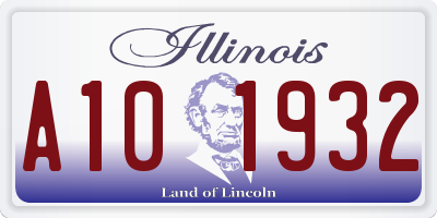 IL license plate A101932