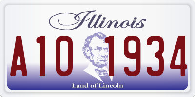 IL license plate A101934