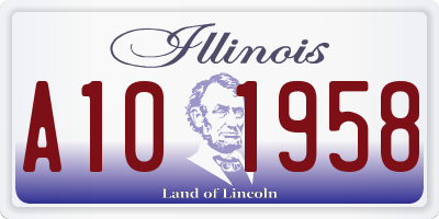 IL license plate A101958