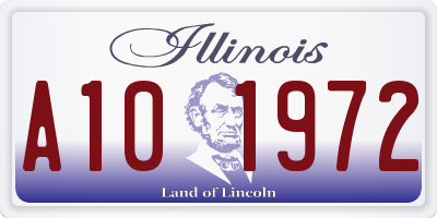 IL license plate A101972