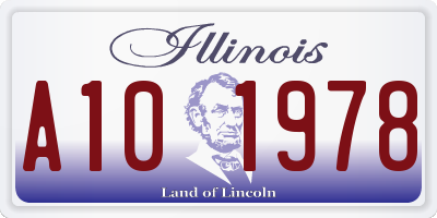 IL license plate A101978