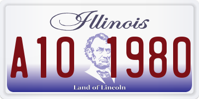 IL license plate A101980
