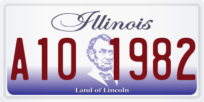 IL license plate A101982