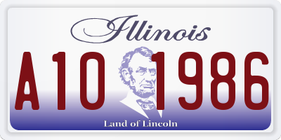 IL license plate A101986