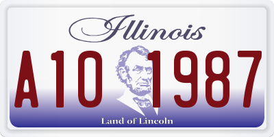 IL license plate A101987